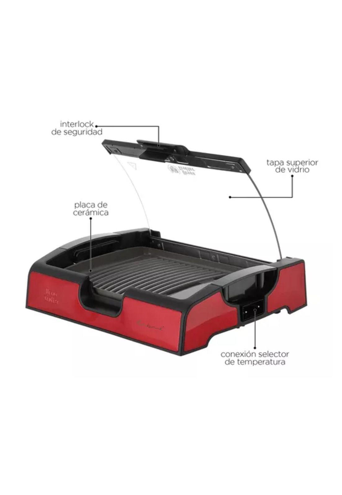 Parrilla eléctrica Ursus Trotter Ecokeramik red tapa ceramic-2