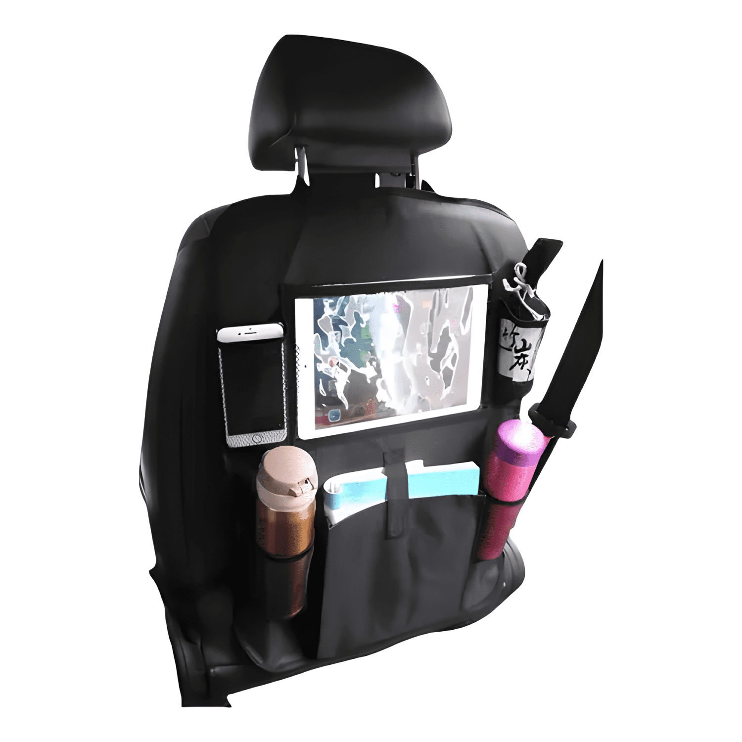 Organizador De Asiento Trasero Con Soporte Color Negro #660-0