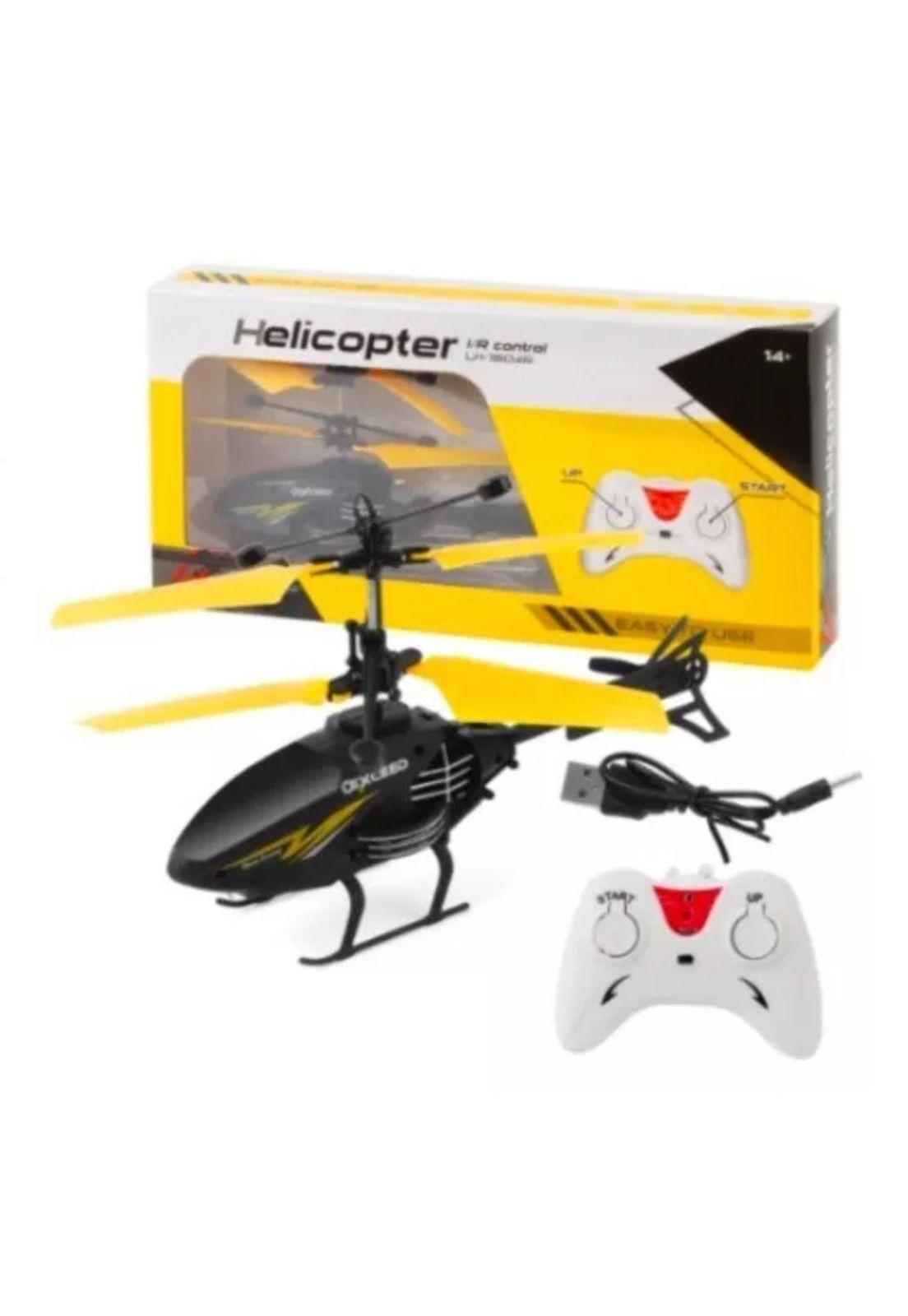 Helicóptero volador mini dron control remoto amarillo-4
