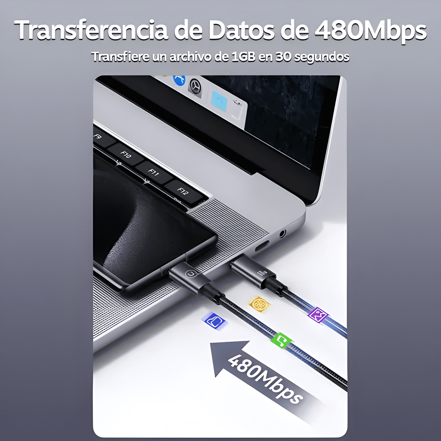Cable USB a USB c usams sj666 18w largo 2 metros compatible-4
