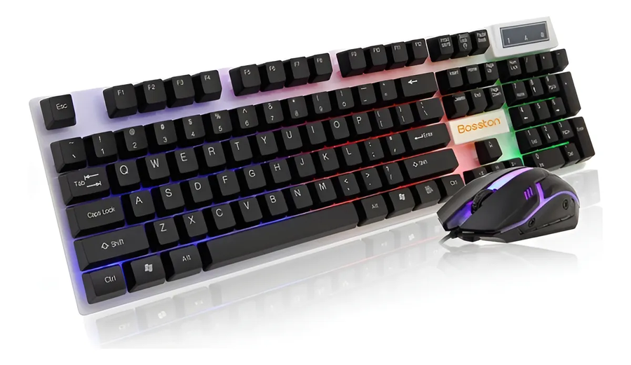 Kit teclado y mouse gamer con cable retroiluminado-0