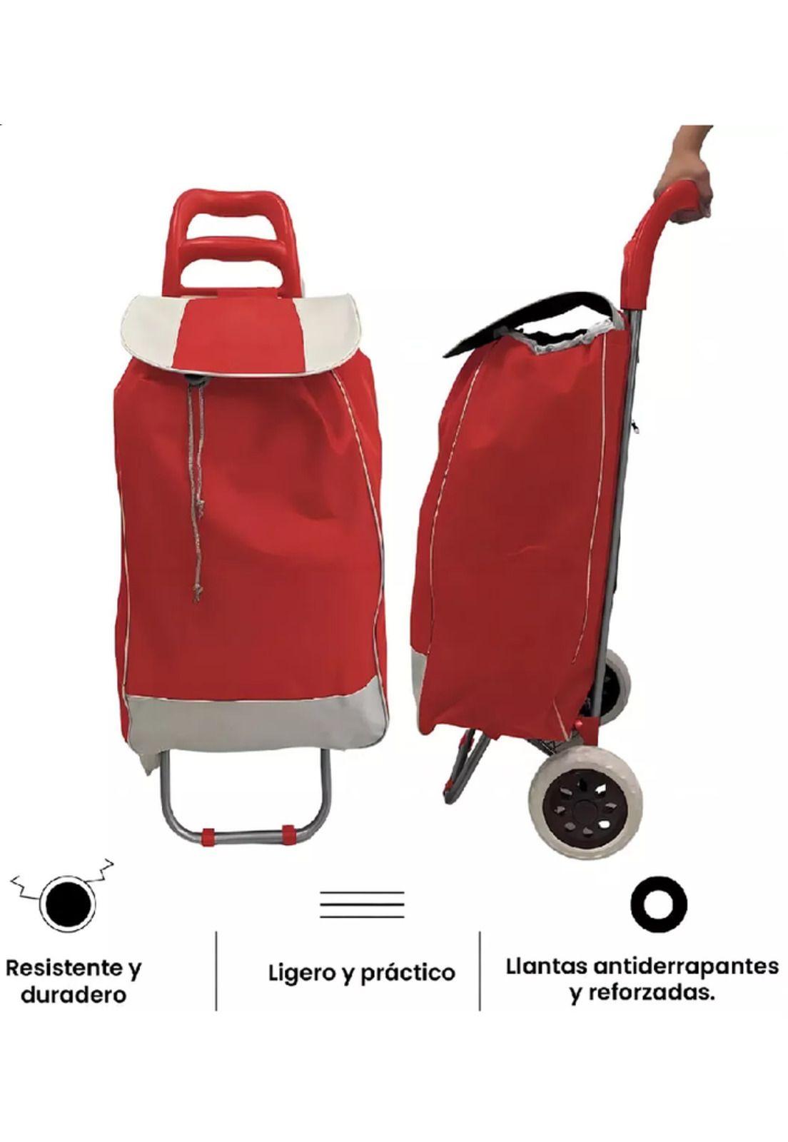 Carrito de compras plegable 30 kg color rojo-3