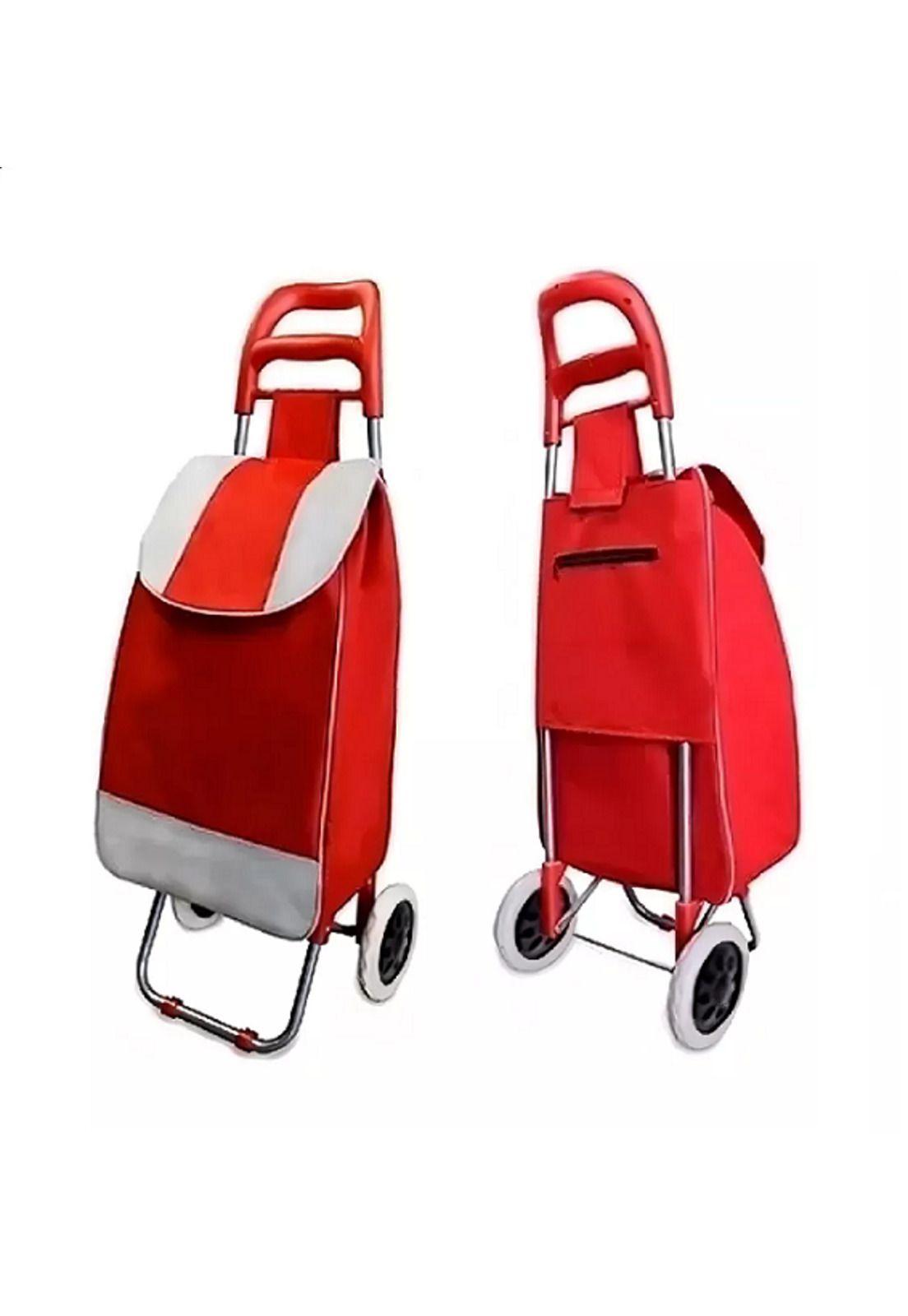 Carrito de compras plegable 30 kg color rojo-4