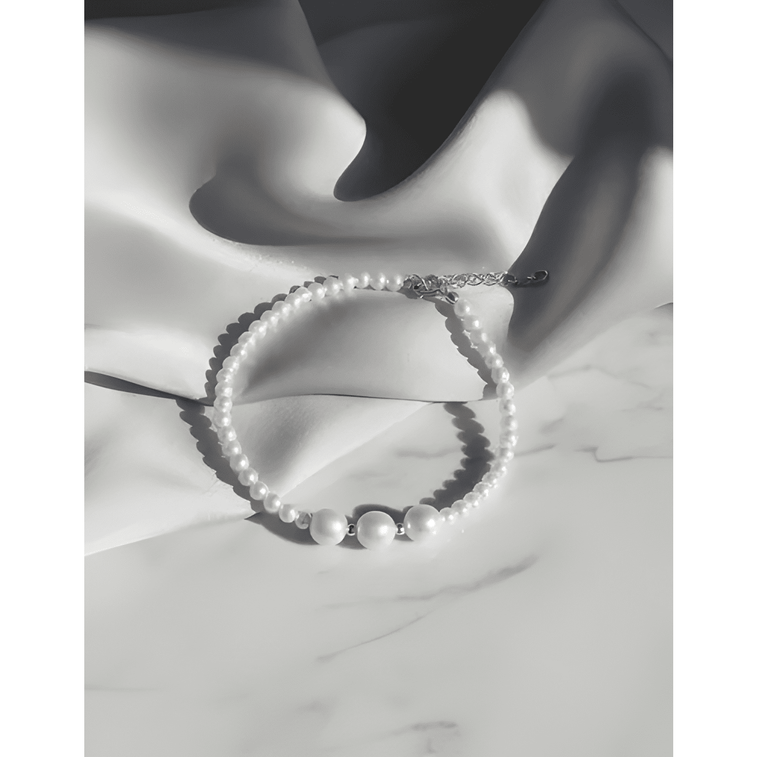 Pulsera plata 925 perlas con 3 perlas de rio regalo mujer-4