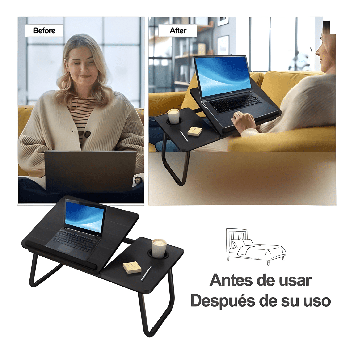 Mesa plegable ajustable portatil notebook laptop cama pro-4