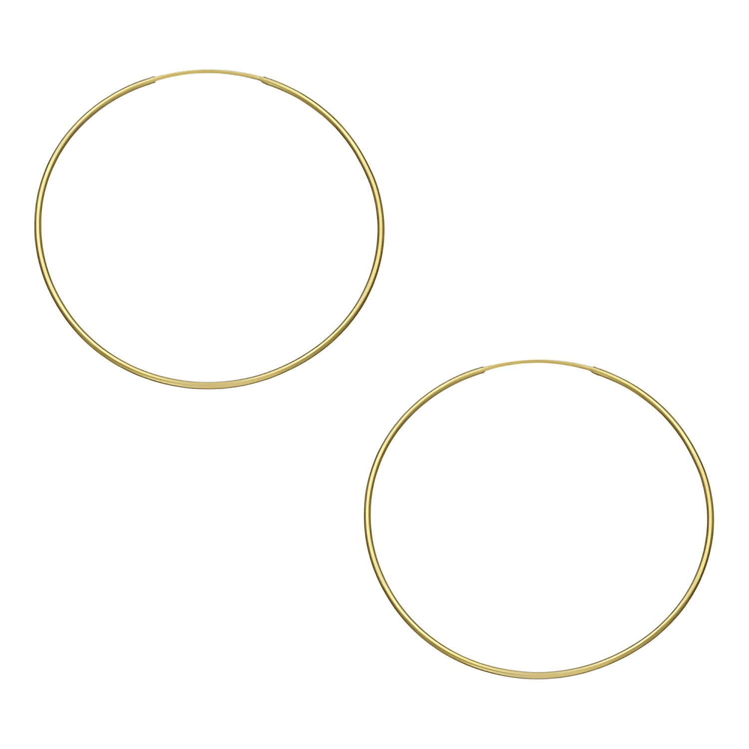 Aros Argolla De Plata 925 Baño Oro 18k 50mm Regalo Mujer #1-0