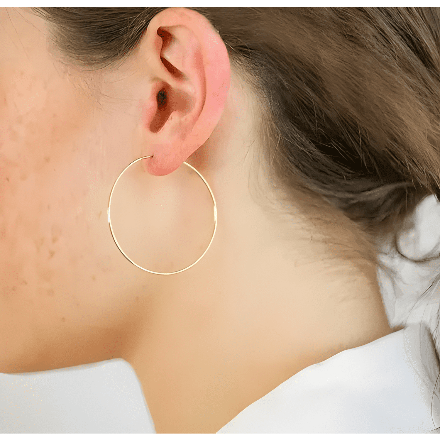 Aros Argolla De Plata 925 Baño Oro 18k 50mm Regalo Mujer #1-1