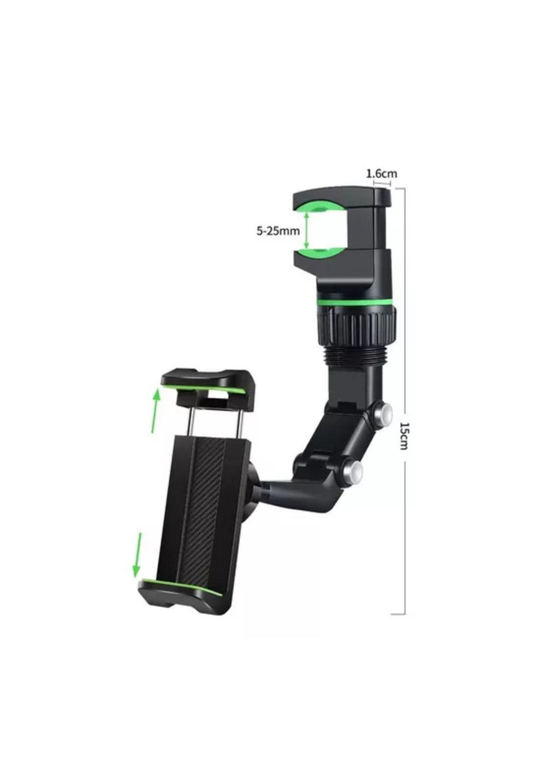 Soporte Celular Auto Retrovisor Universal De 360 Grados negro-3