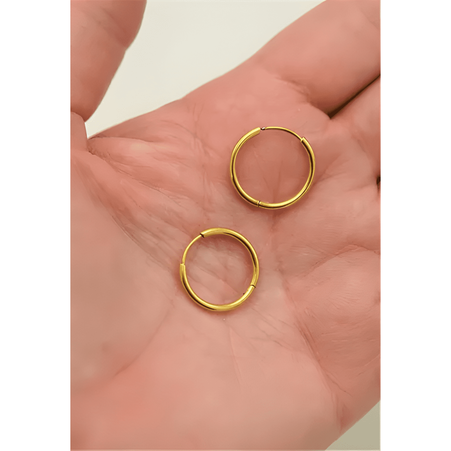 Aros Lisos Argollas 14mm Titanio Astm F136 Chapadas Dorado-4