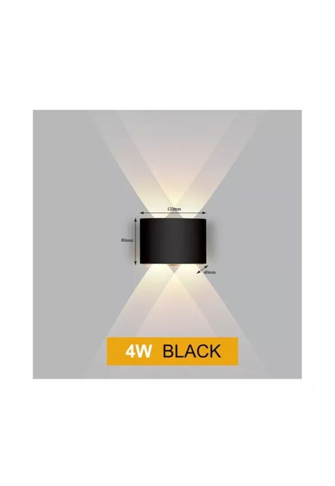 Aplique muro exterior farol pared 4w luz fría impermeable negro-2