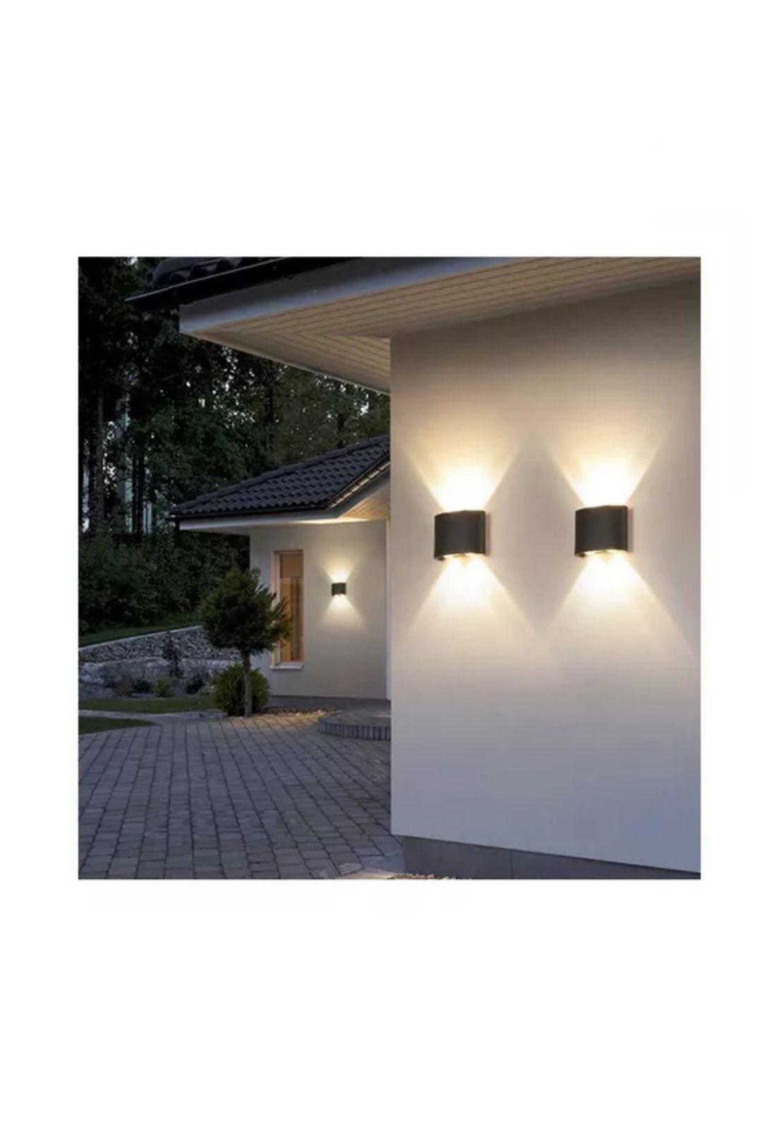 Aplique muro exterior farol pared 4w luz fría impermeable negro-3