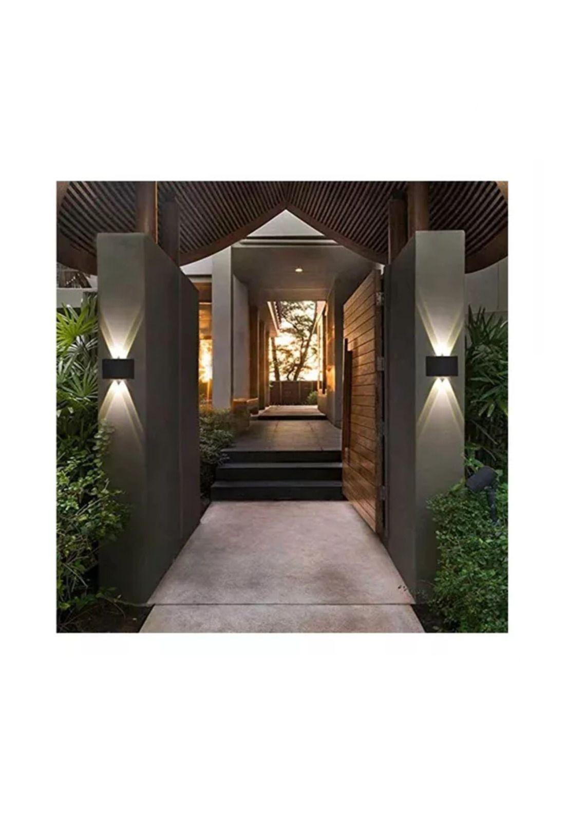 Aplique muro exterior farol pared 4w luz fría impermeable negro-4