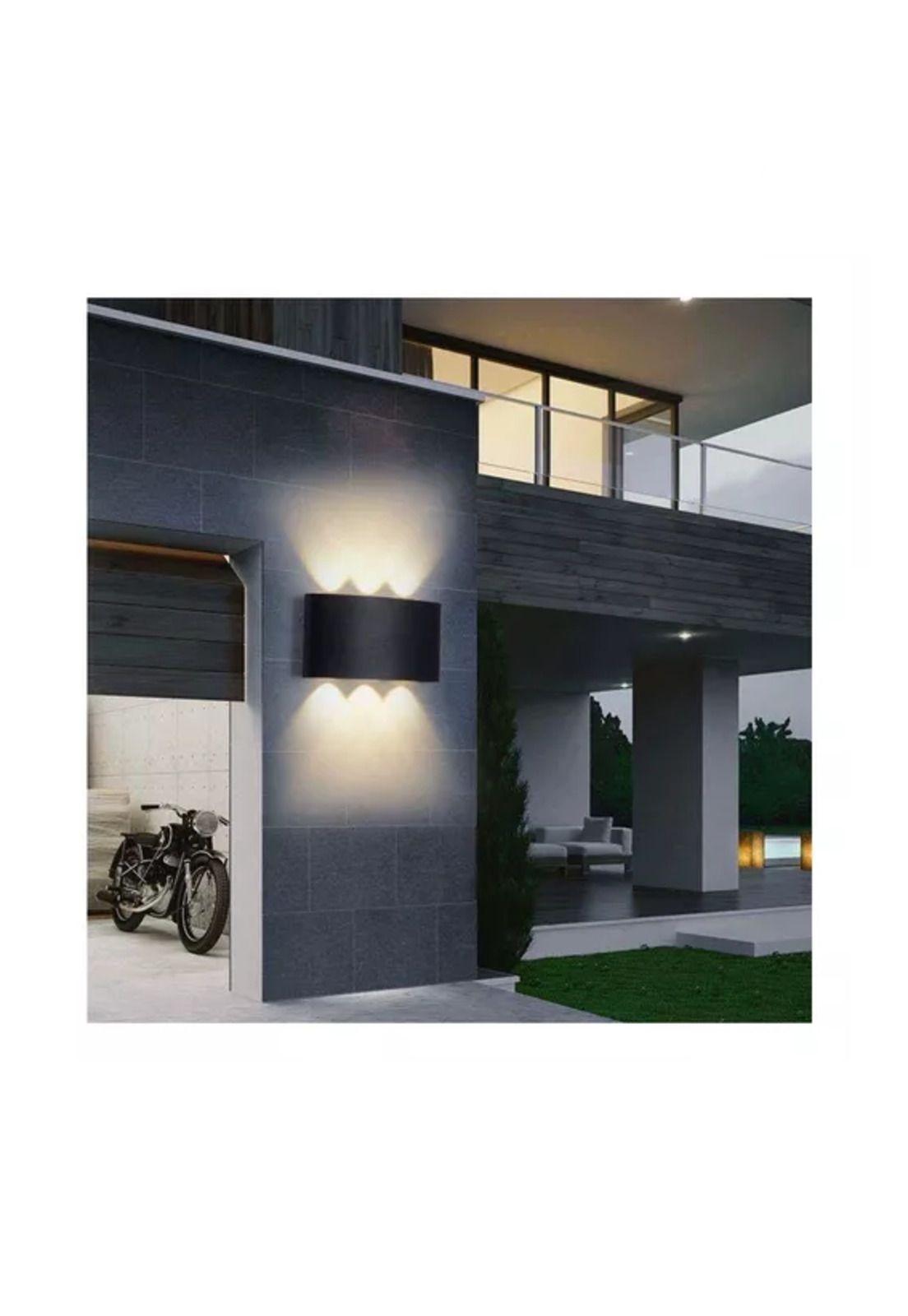 Aplique muro exterior farol pared 4w luz fría impermeable negro-5