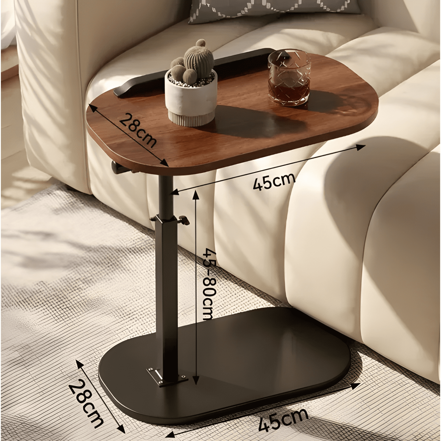 Mesa C Giratoria Regulable 45-80cm Con Bandeja Deslizable-2