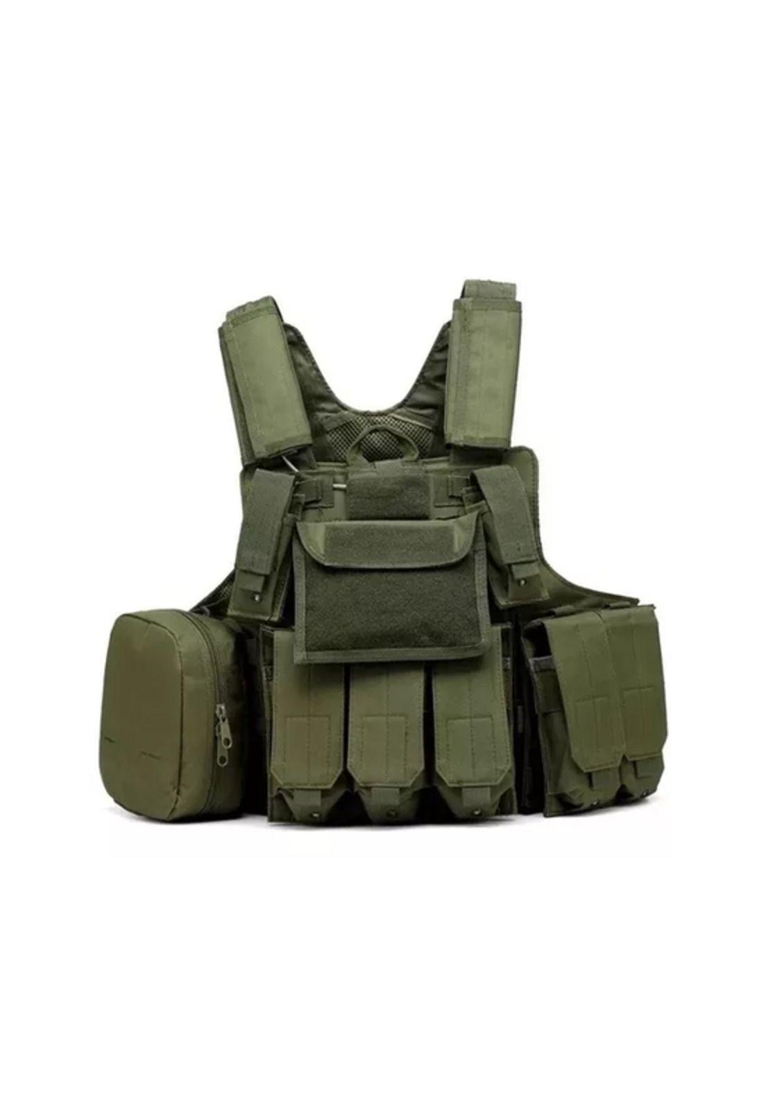 Chaleco Táctico Militar Airsoft Cira, Color Verde-0