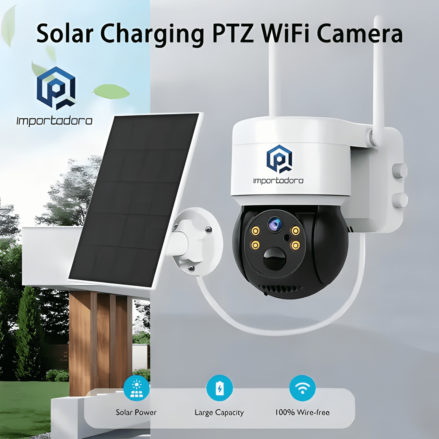 Cámara Domo QP-JK-Q66 Solar 1080p Exterior Inalámbrica-4