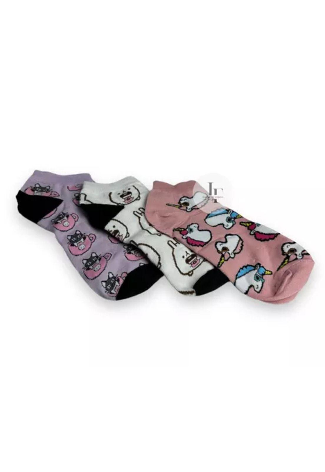 Pack de 12 calcetines para mujer, algodón, con diseños divertidos, multicolor-4