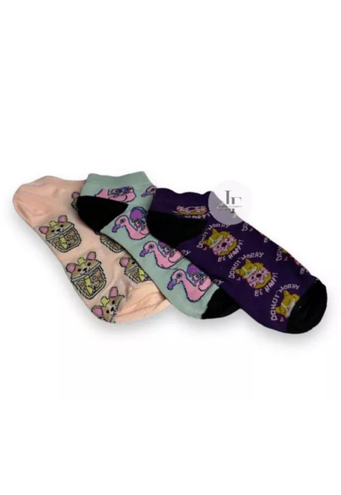 Pack de 12 calcetines para mujer, algodón, con diseños divertidos, multicolor-5