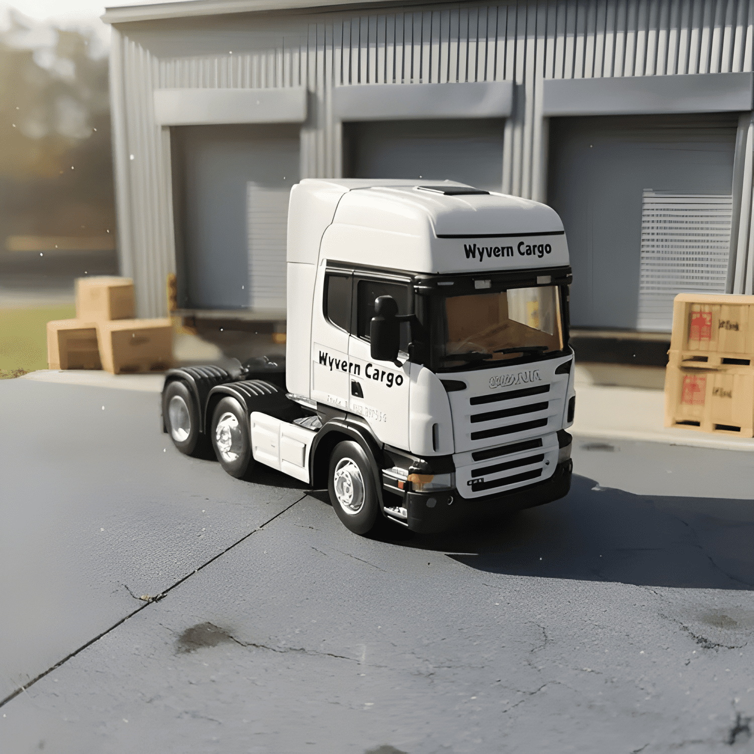 Camión Scania Serie 4 escala 1:50 blanco-1