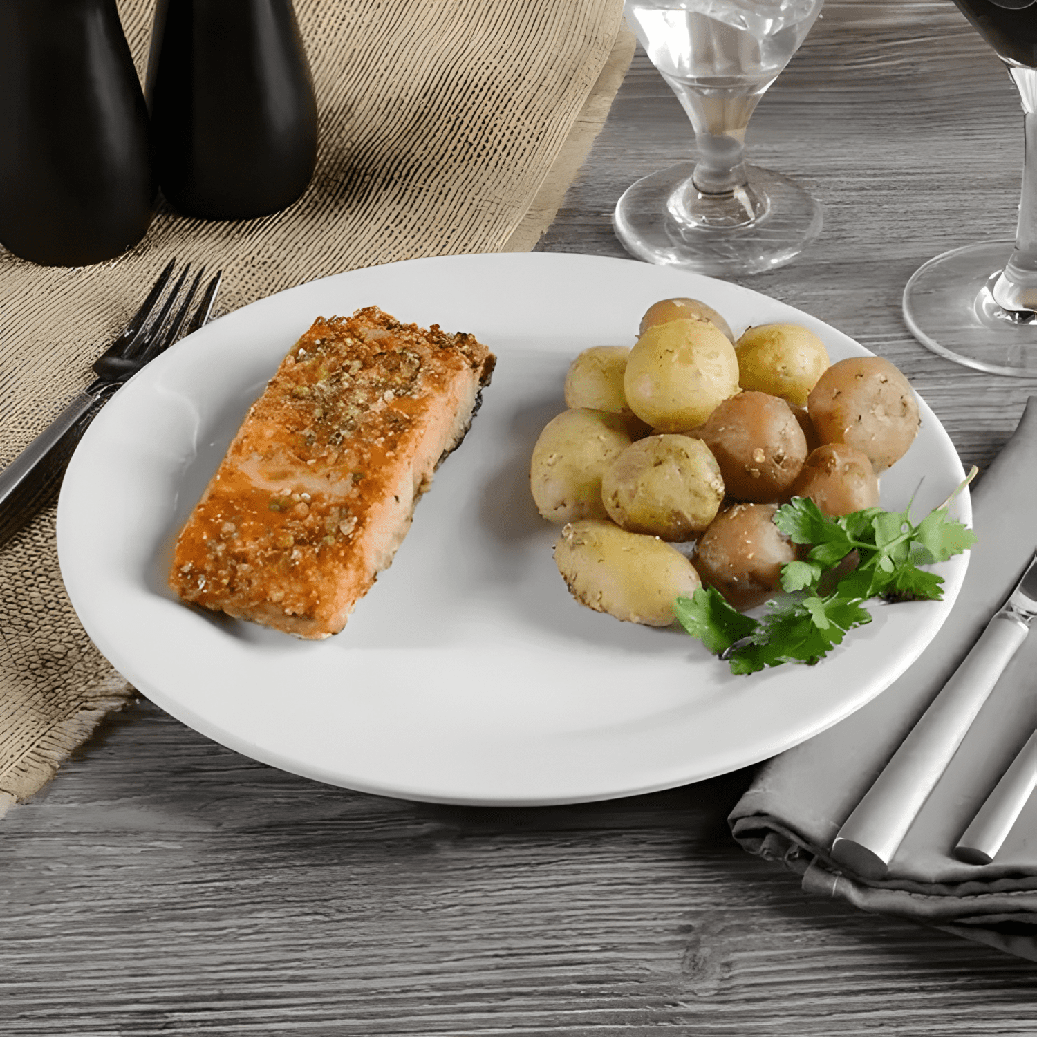 Set de 6 plato de policarbonato 15 cms Blanco-1
