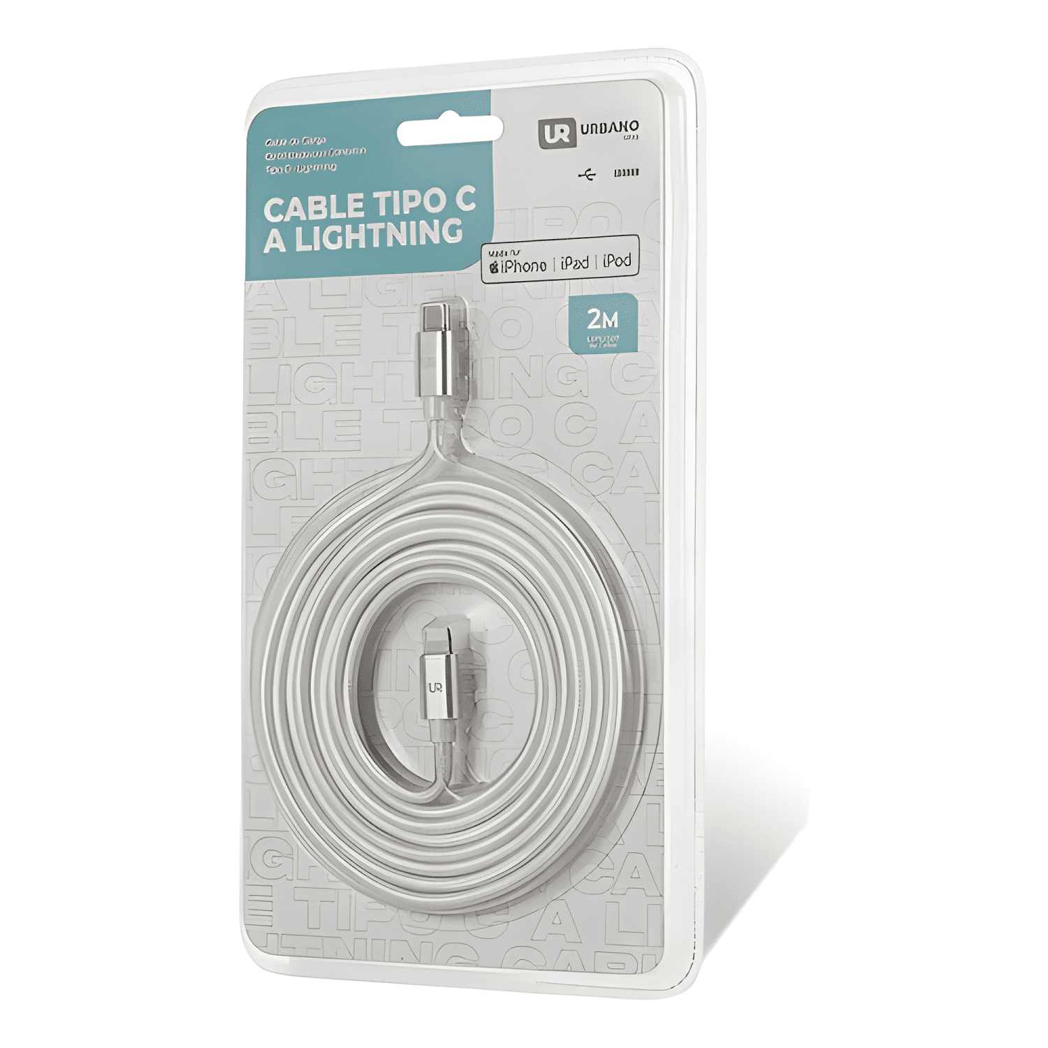 Cable tipo c a compatible iphone certificado 2 metros urbano-3