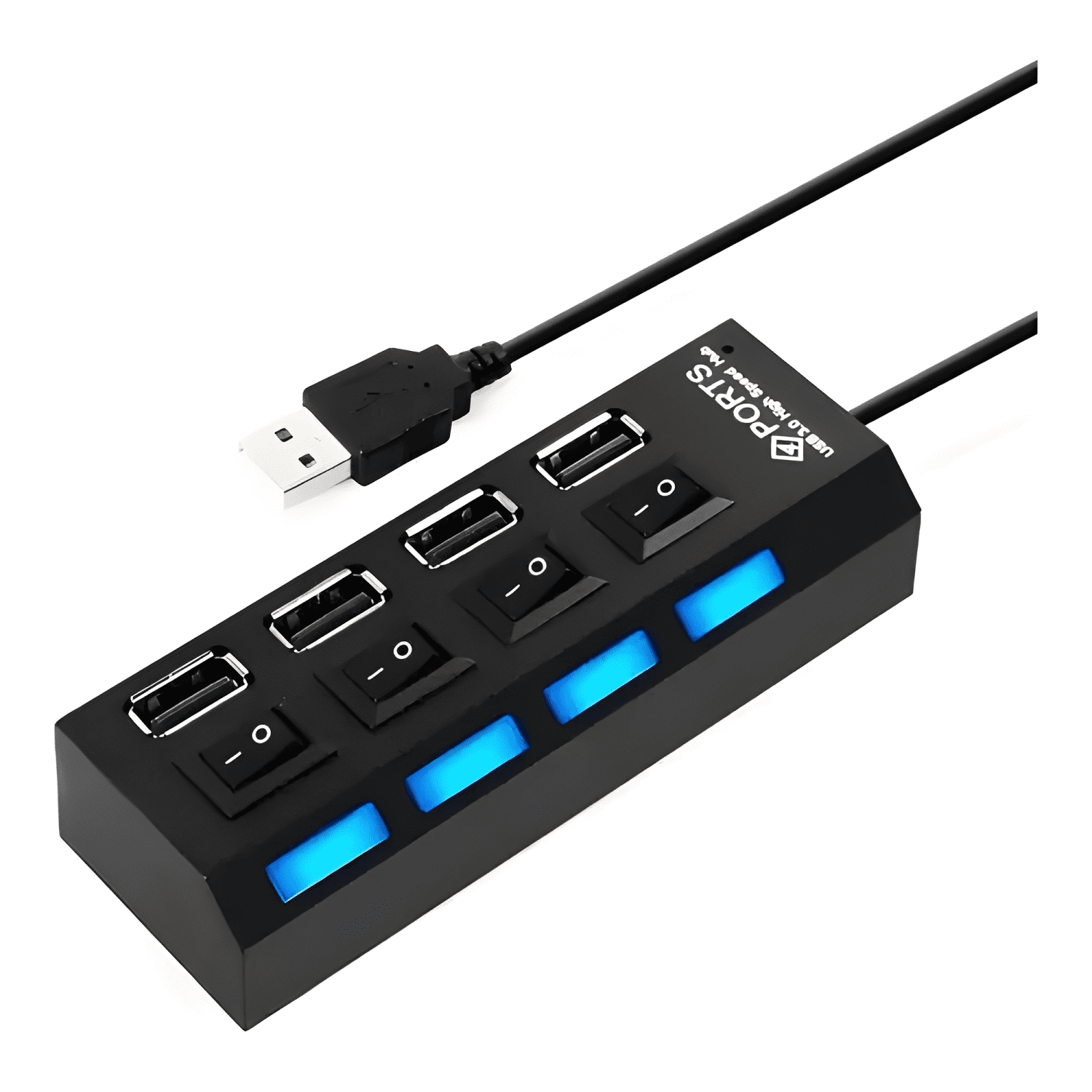 Hub USB de 4 puertos 2.0 con luces LED-0
