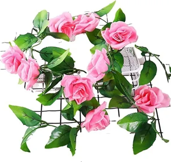 Enredaderas rosas artificiales rosadas-0
