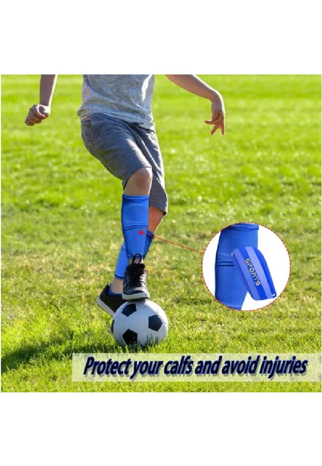 Canilleras de fútbol para niños-adultos talla M azul-6