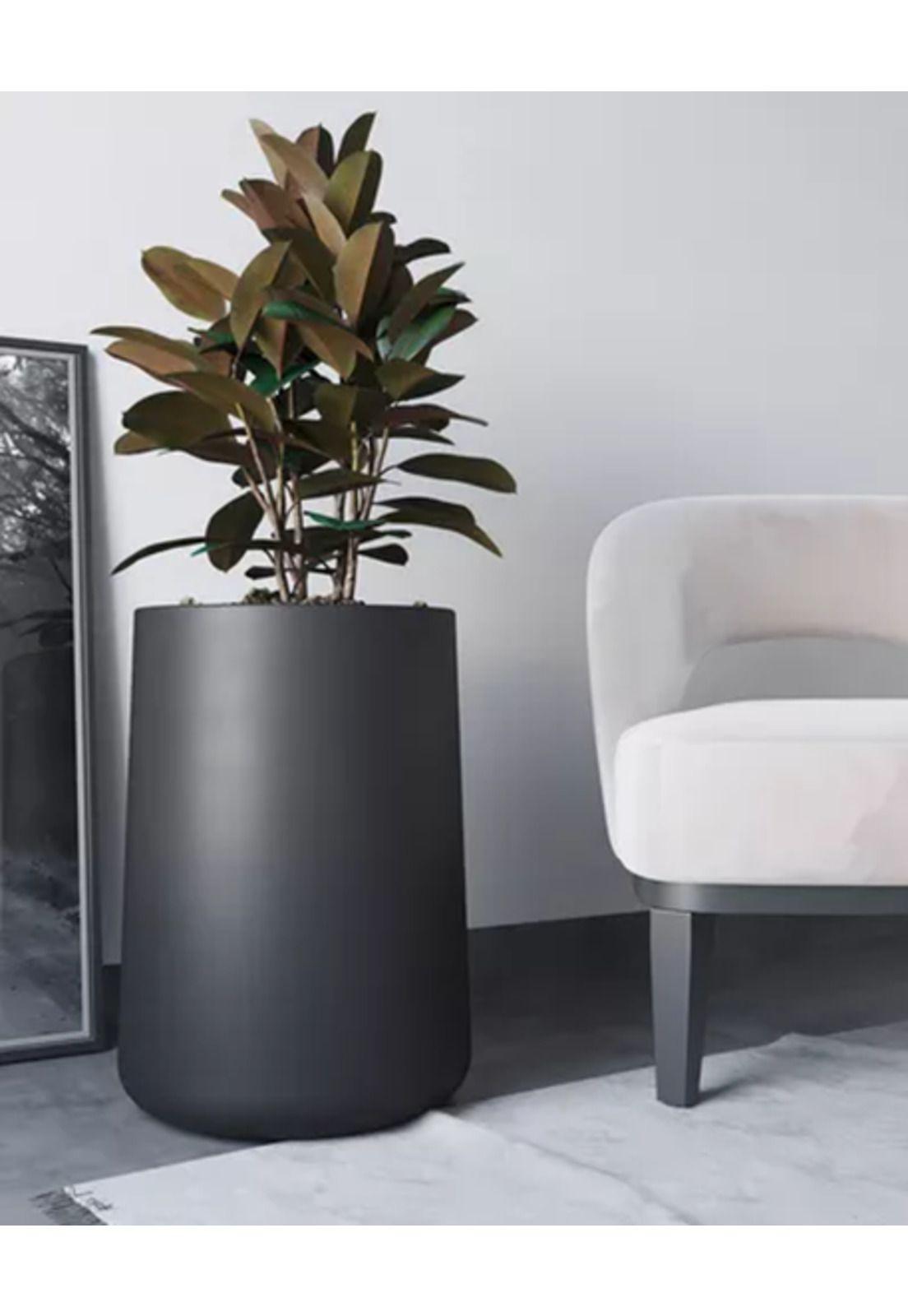 Macetero Grande Plástico Amalfi Modelo Gota N55 60L Negro-2