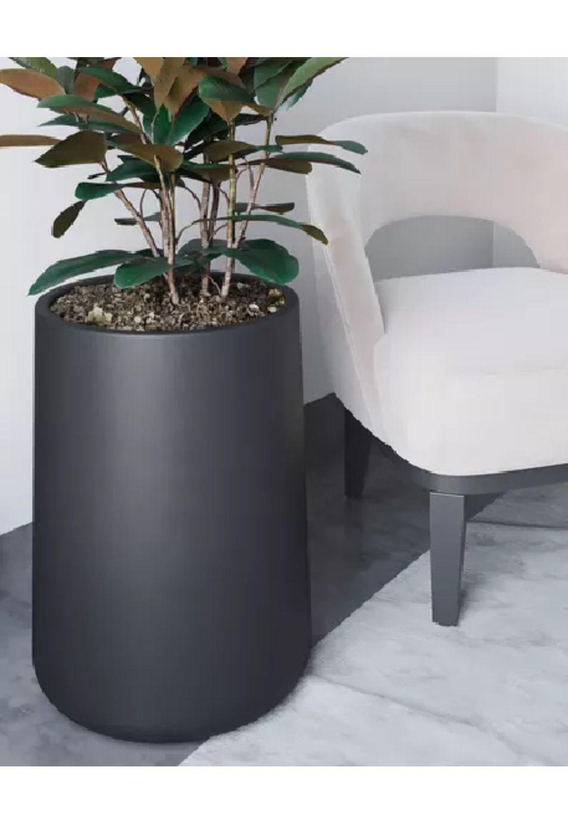 Macetero Grande Plástico Amalfi Modelo Gota N55 60L Negro-3