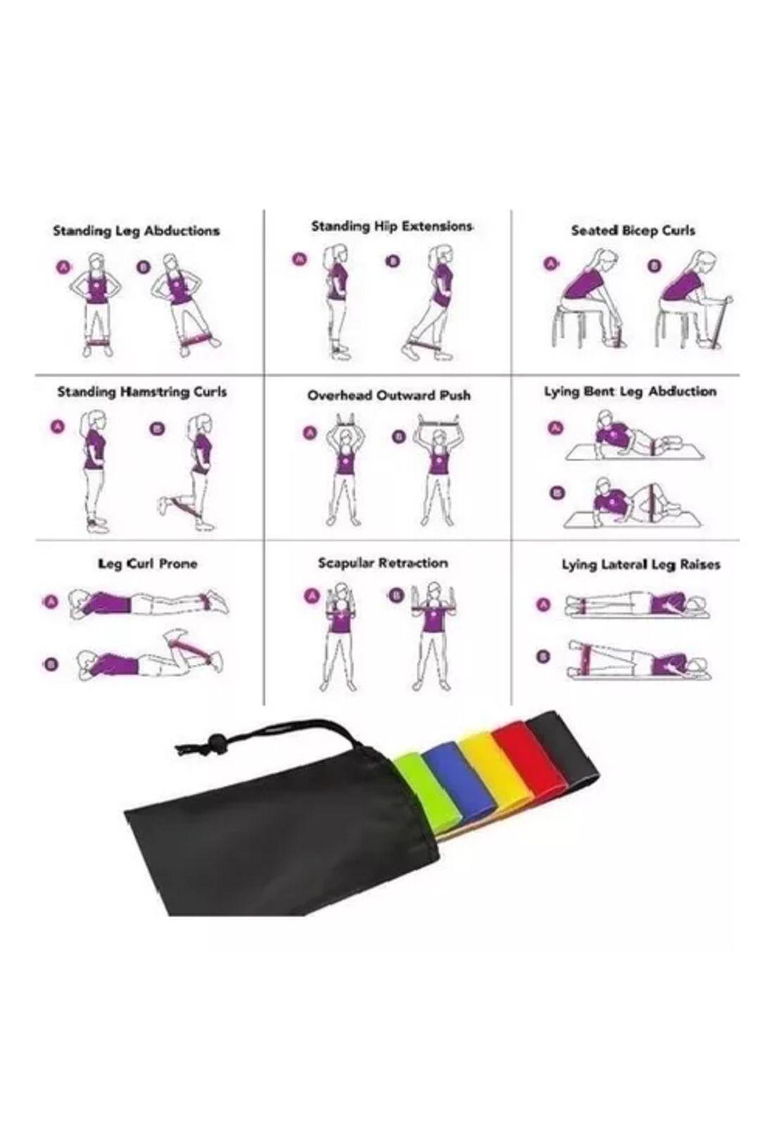 Set de 5 bandas elásticas de resistencia para ejercicio y entrenamiento Betensh-6