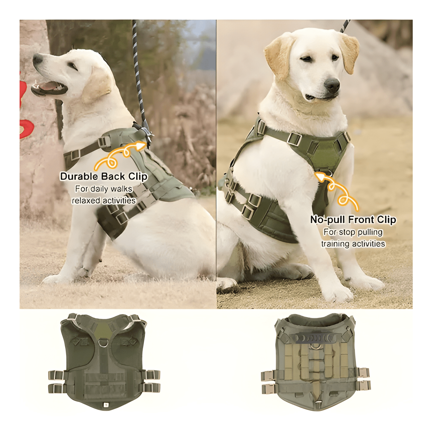 Arnés táctico profesional ajustables para perros grandes-3