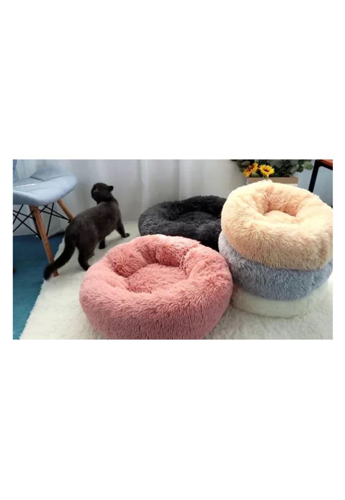 Cama para mascotas felpa antiestrés 80 cm XL celeste-2
