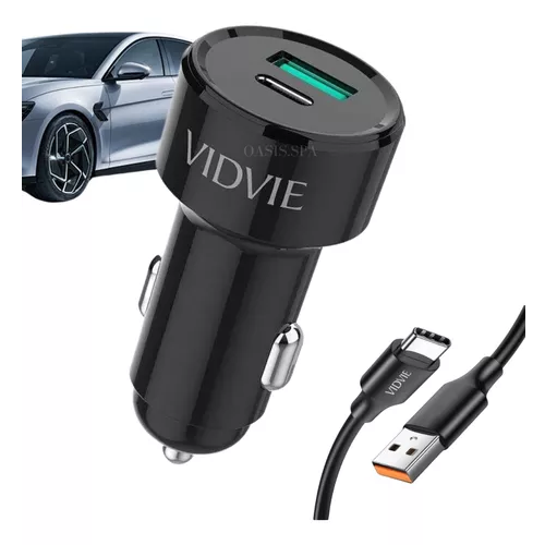 Cargador auto doble USB 12V-24V carga rápida 30-2