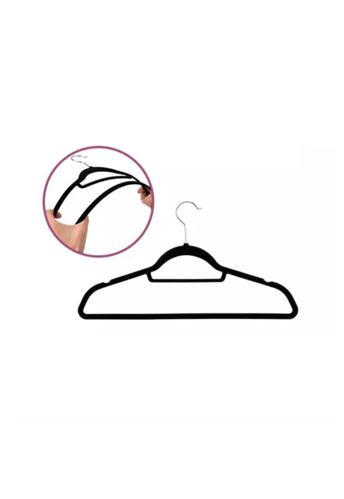 Pack de 10 perchas terciopelo antideslizantes color negro-3