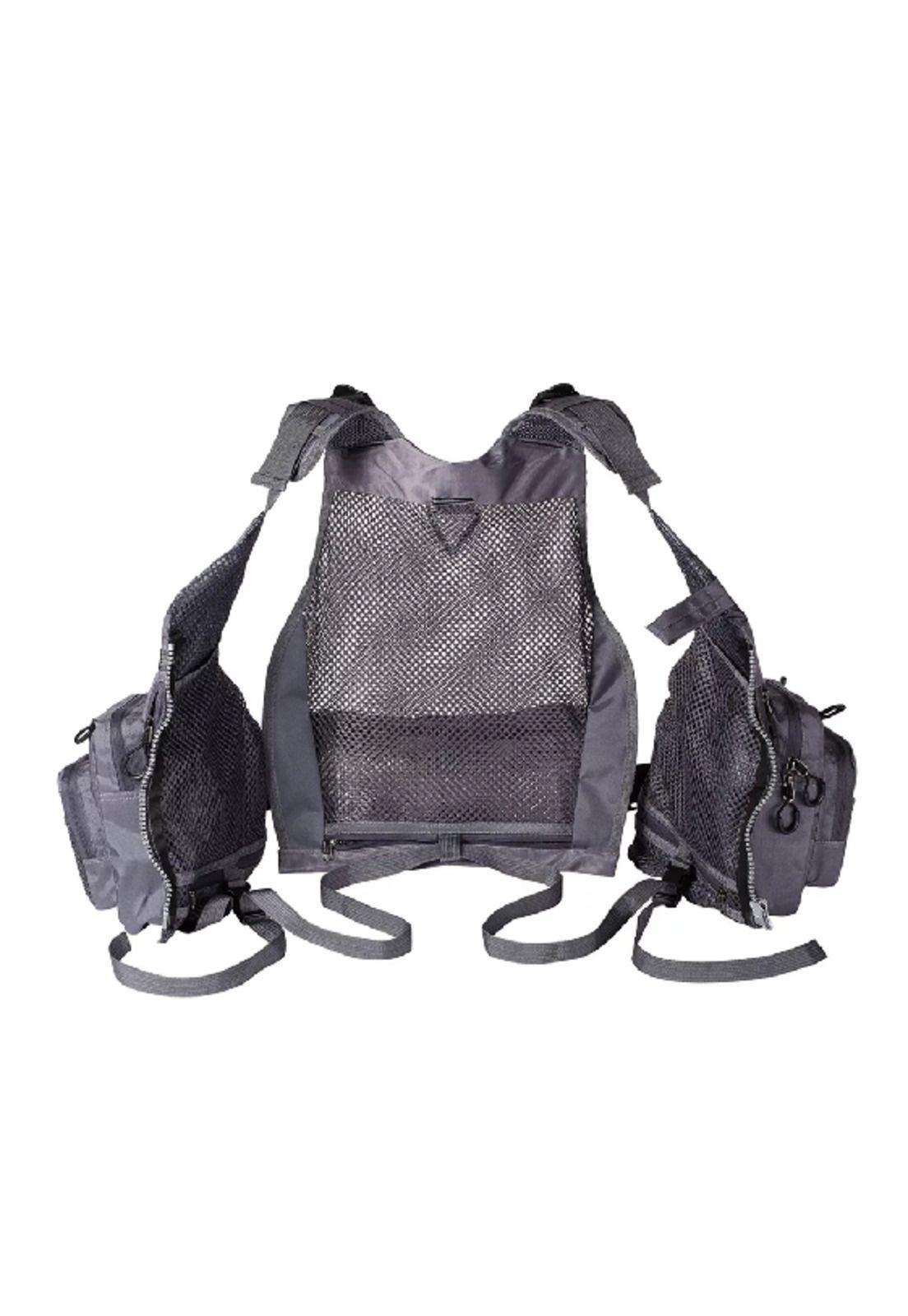 Chaleco reflectante con bolsillos talla estándar (S-XL), adulto, gris-3