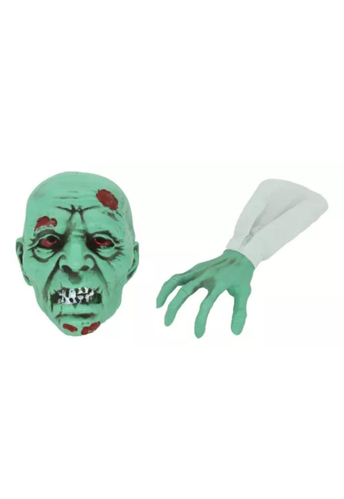 Máscaras de terror para disfraz de Halloween, calavera con manos verdes-0