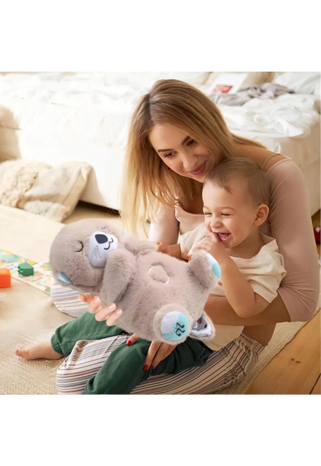 Nutria Respiratoria Peluche Para Bebé Con Luz Musical Café-2