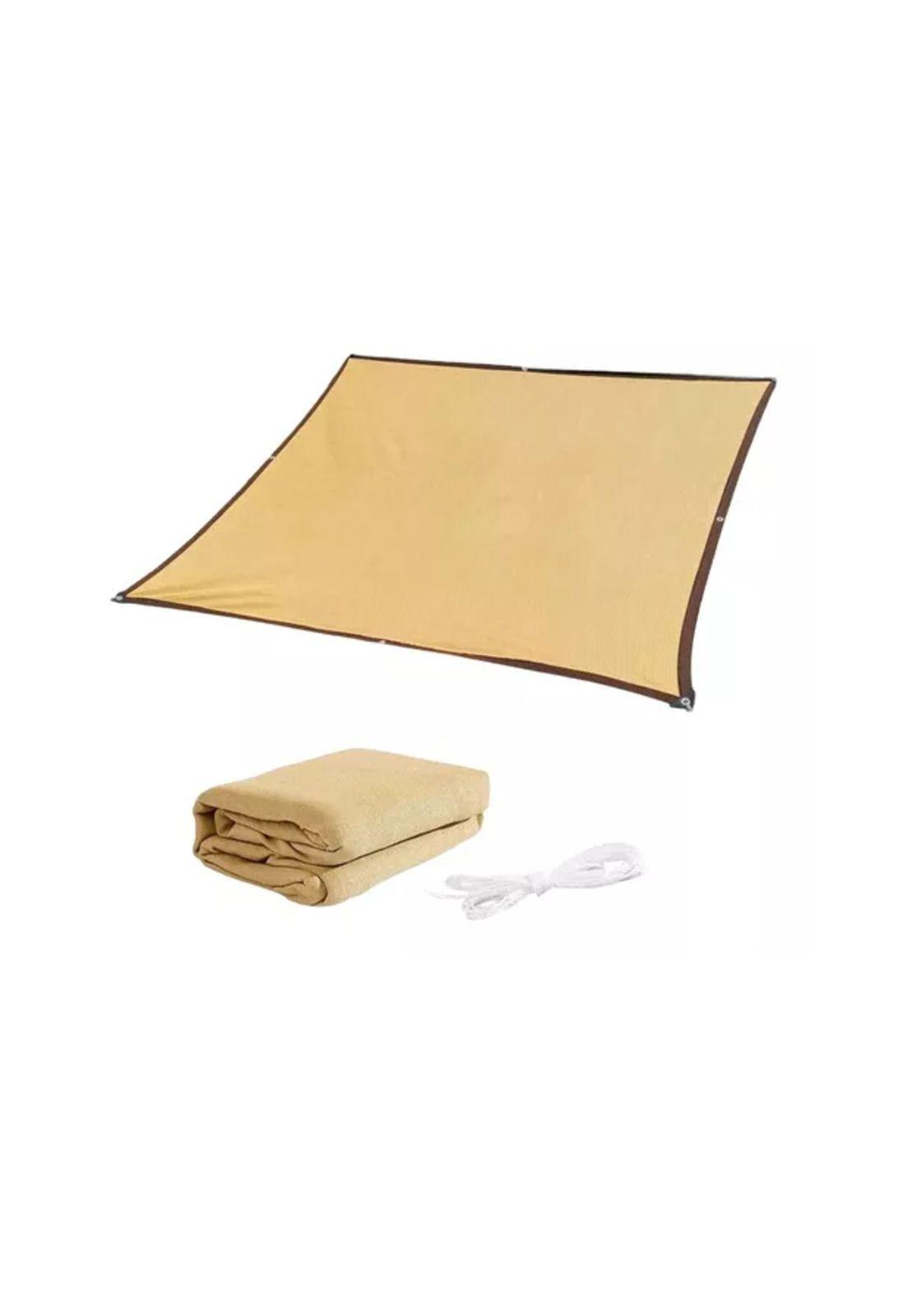 Toldo vela sombra 3x3 mts rectangular, material beige-2