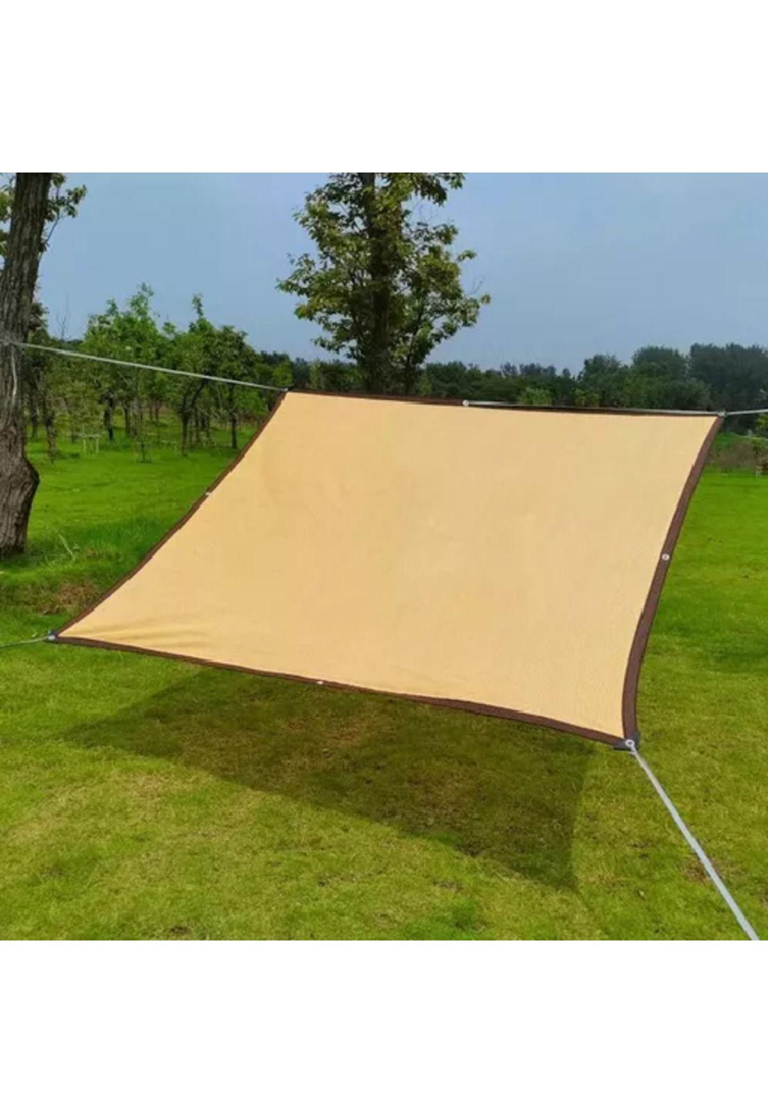 Toldo vela sombra 3x3 mts rectangular, material beige-6