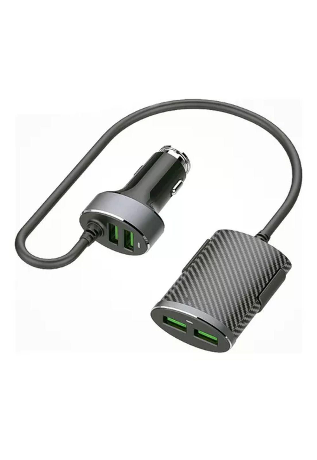 Cargador de auto Blackpcs 4 puertos USB con extensión 1 metro-2