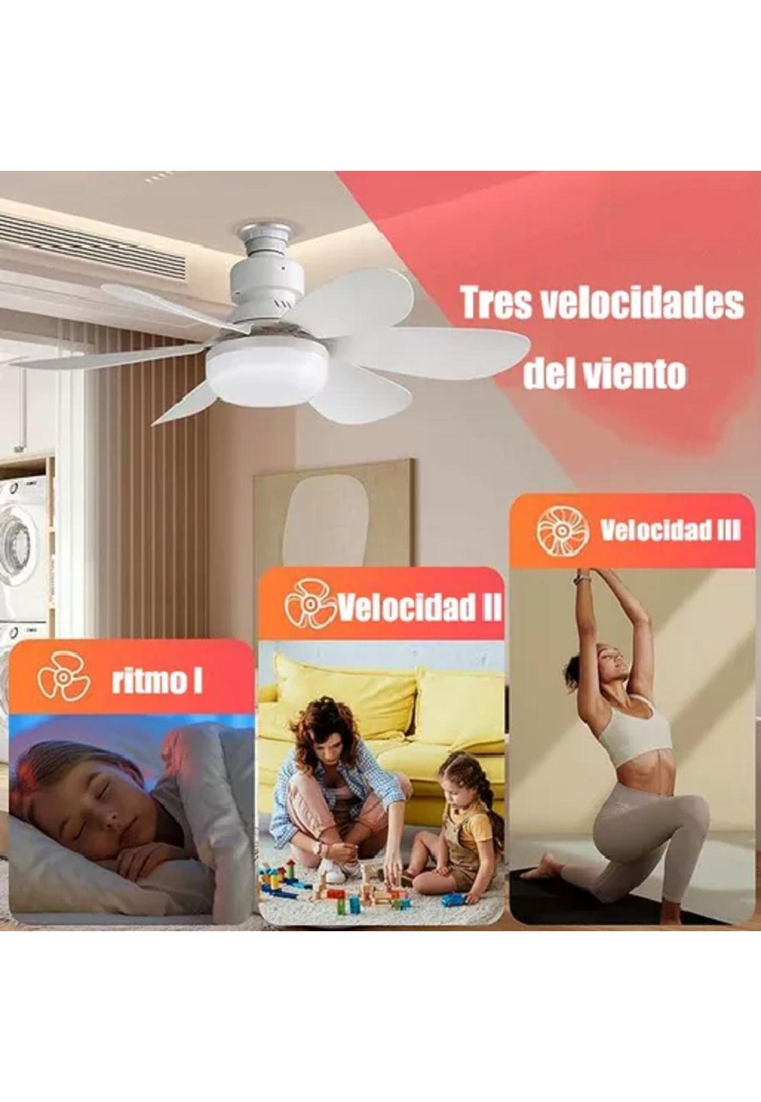 Luz ventilador de techo tricolor con mando a distancia-4