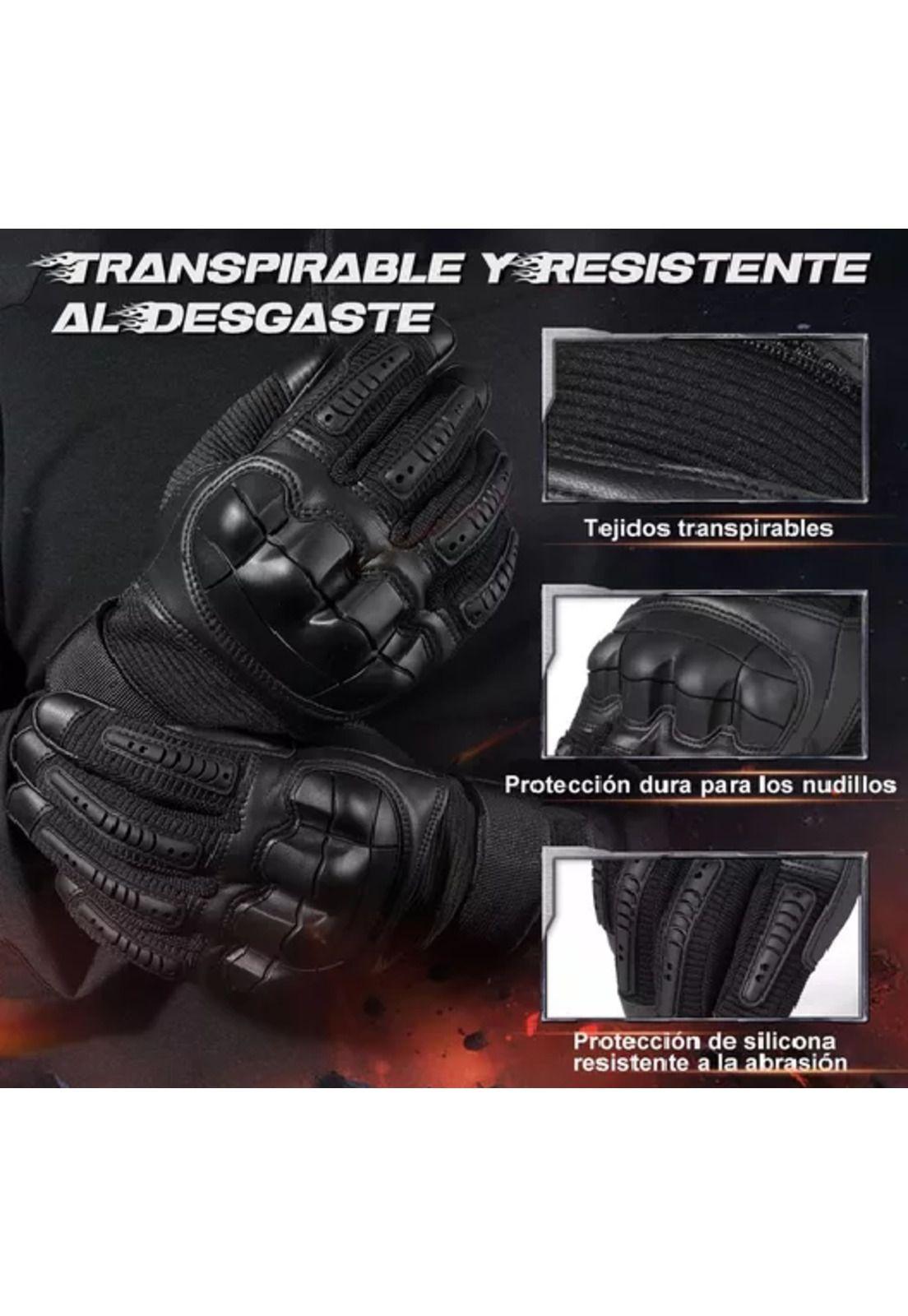 Guantes de cuero con pantalla táctil para motocicleta, talla L-2
