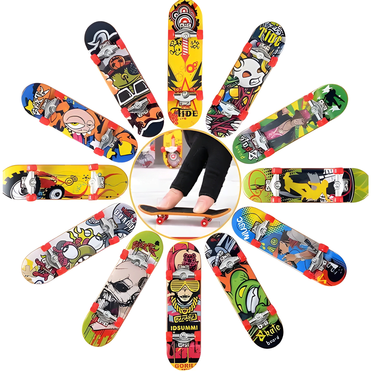 Set 6 mini juegos skate para dedos con accesorios-2