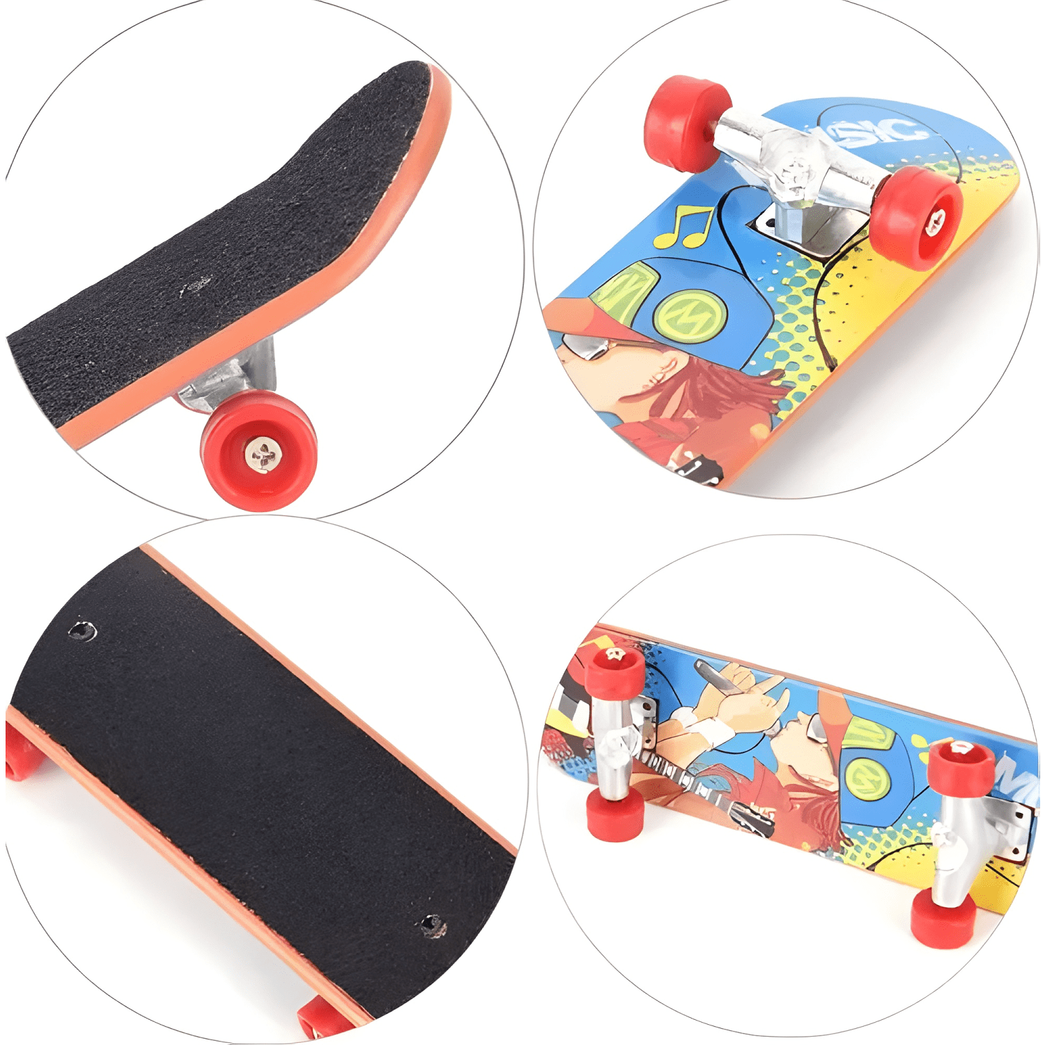 Set 6 mini juegos skate para dedos con accesorios-3