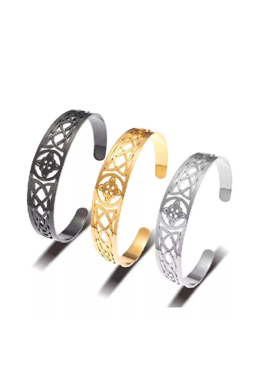 Pulsera nudo de bruja con amuleto de protección plata-2