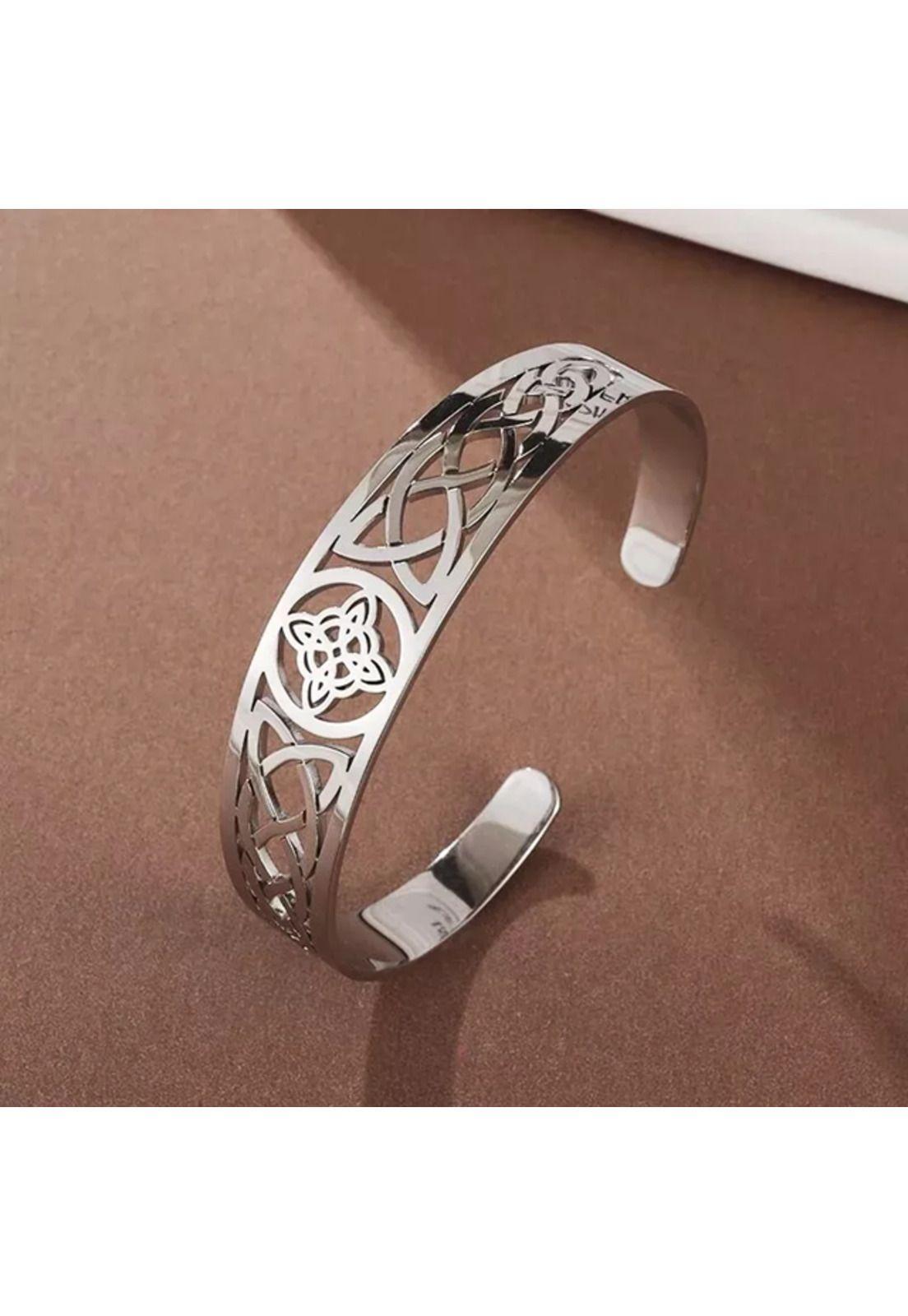 Pulsera nudo de bruja con amuleto de protección plata-3