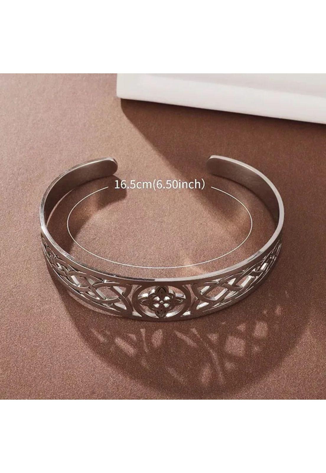 Pulsera nudo de bruja con amuleto de protección plata-4
