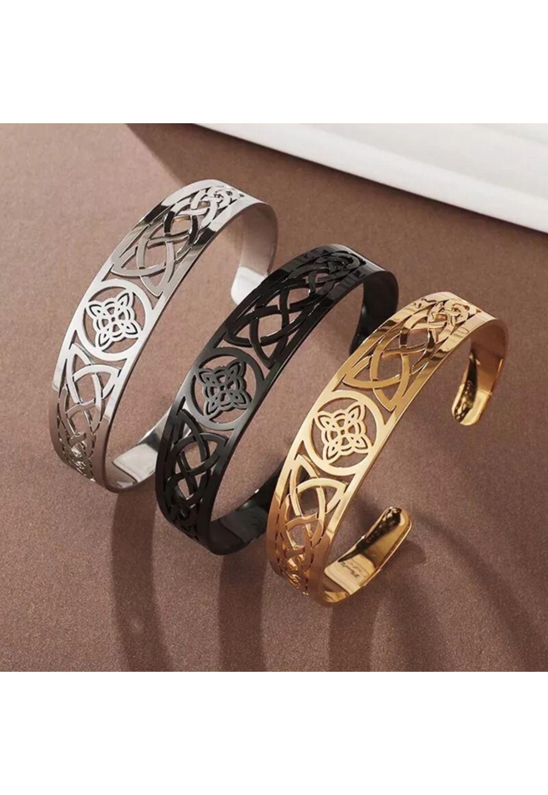 Pulsera nudo de bruja con amuleto de protección plata-5