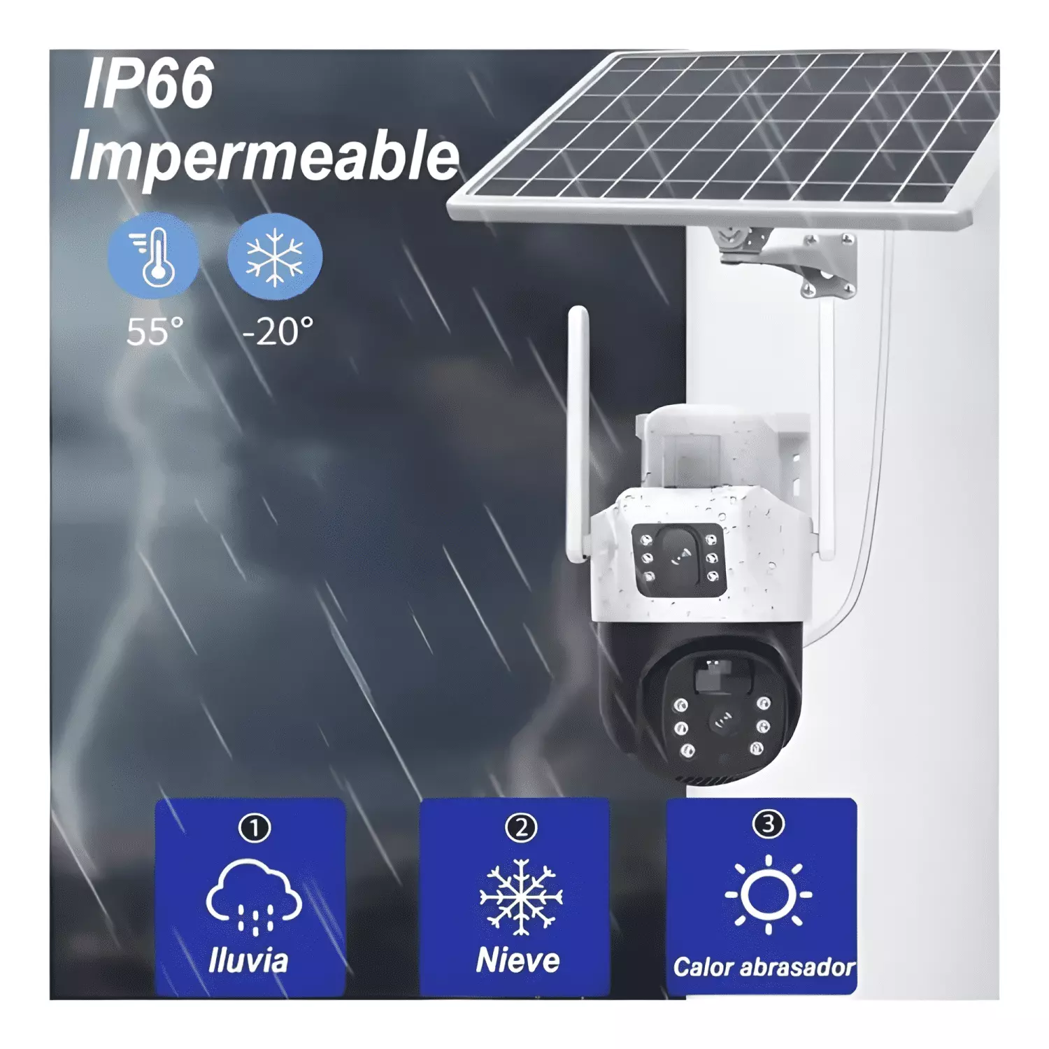Cámara de Seguridad Solar 4g Doble Lente + Chip de Max-1